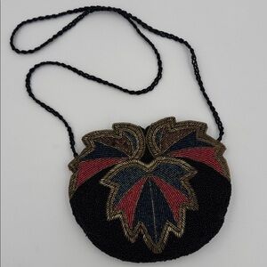 Black and Gold Beaded Women's Bag